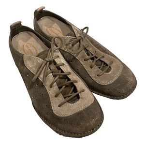 MERRELL DUET JAZZ HEDGE SUEDE LEATHER SHOES TWO TONE STONE GRAY SIZE 8.5